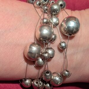 Elegant Silver Beaded Bracelet